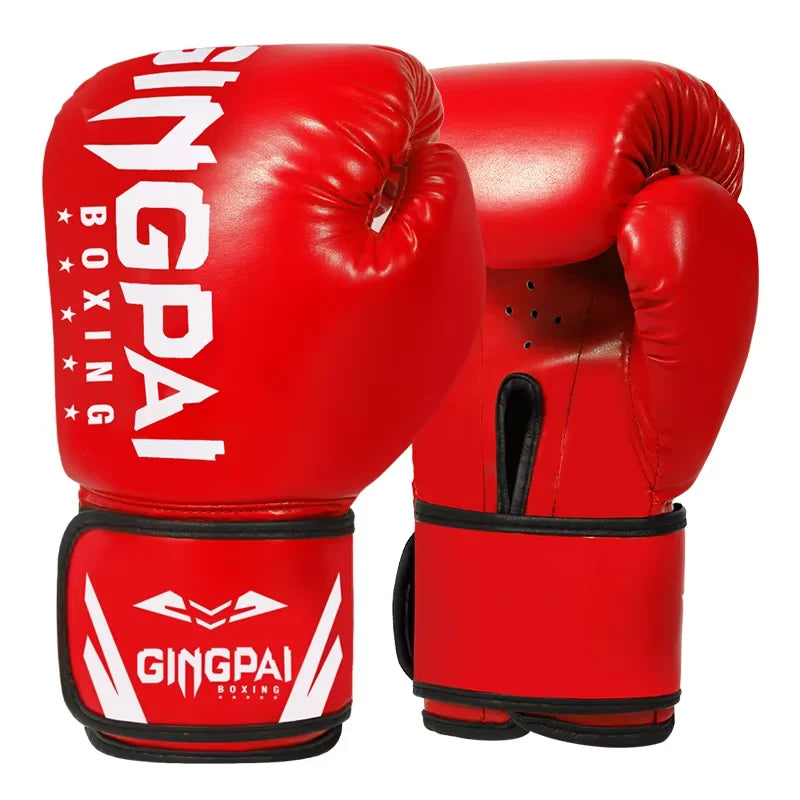 Adult Boxing Gloves Men Punching Training Sparring Comfortable Adjustable Fighting Mitts Hand Protector Black Red Blue Red