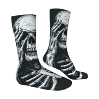 Dark Sketch Style Skull Socks Quick-drying Breathable Non-slip Men's Socks Travel Casual Running Trendy Novel Compression Socks