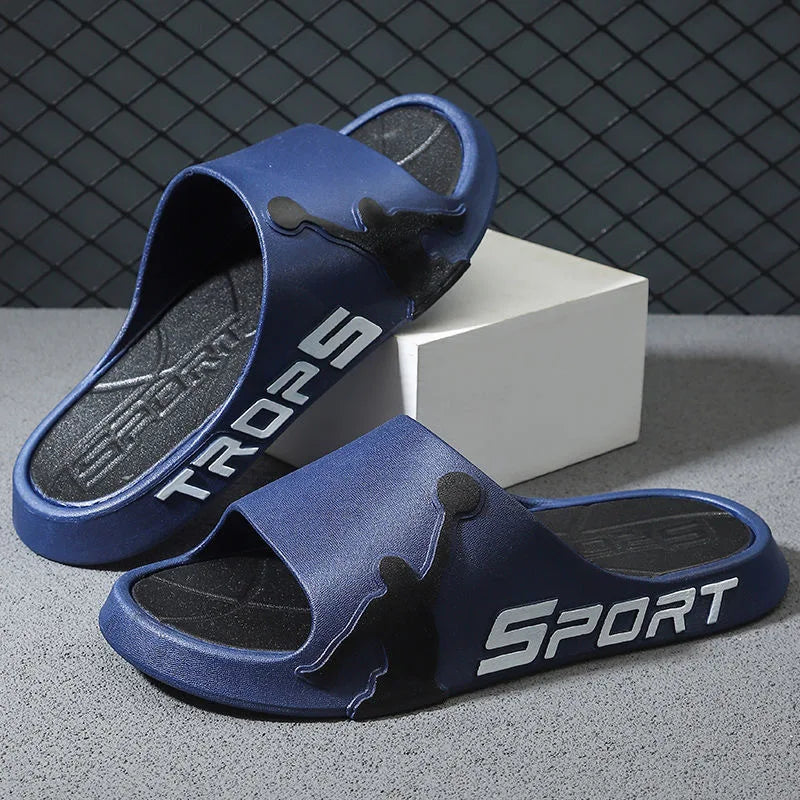 Fashion Men's Slippers PVC Soft Sole Non-slip Slides Casual Outdoor Beach Flip Flops Home Bathroom Couples Slippers New Sandal