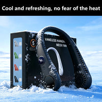 Lenovo Bladeless Neck Fan, Portable USB Rechargeable Hands Free Wearable Cooling Fan Long Battery Life Outdoor Travel Turbo Fan