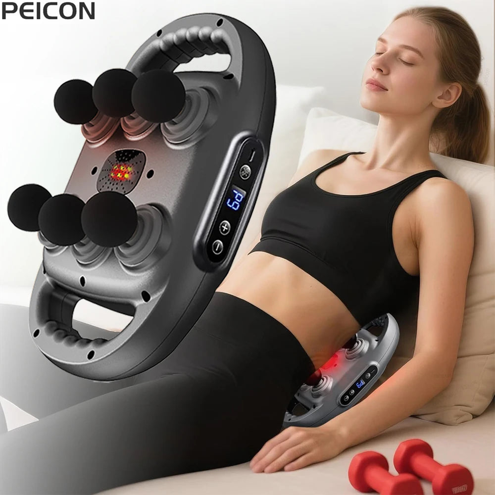 Fascia Massage Gun High Frequency Muscle Massager Gun Back Waist Body Shoulder Massage Machine Six-head Professional Fascia Gun