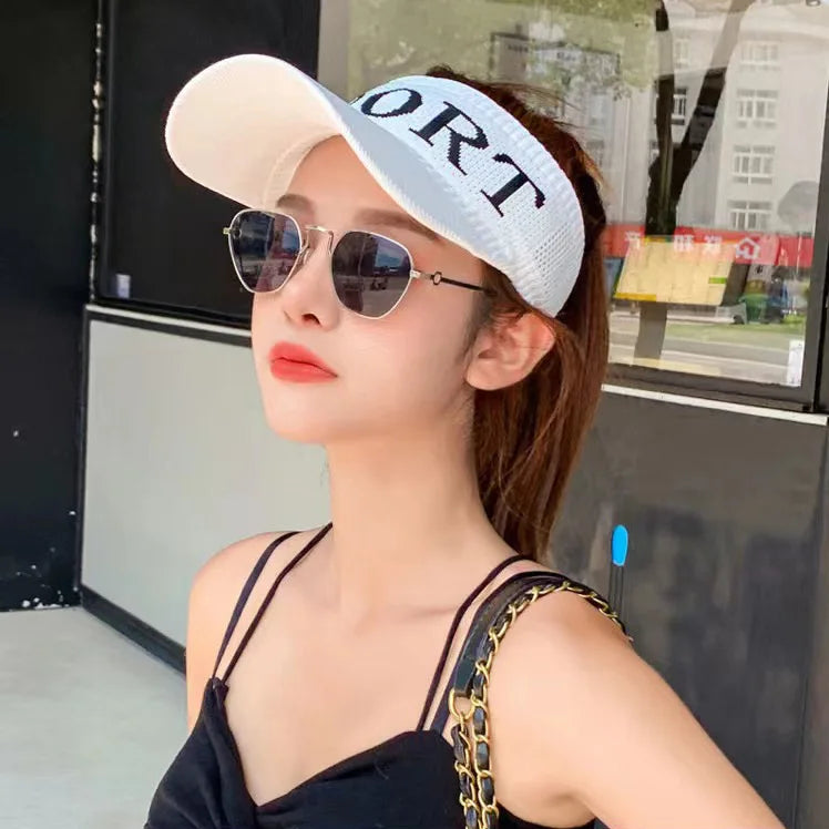 Sun Visor Men Women Mesh Adjustable Baseball Cap Sports Tennis Golf Running Hat