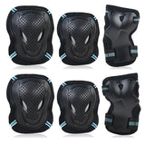 6PCS Knee & Elbow Pads Set with Wrist Guards - Multi-Sport Protective Gear for Kids/Adults - Cycling, Skating, Riding Safety