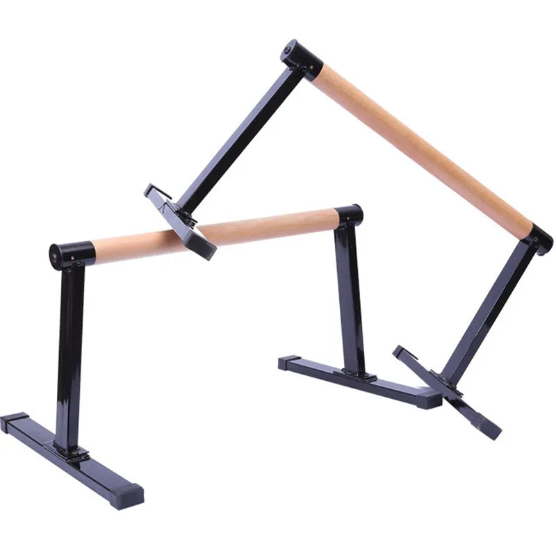 Fitness Parallel Bars Wooden Steel Push Up Handstand Antiskid Bracket Rack Weight Muscle Training Grip Handle Exercise Equipment