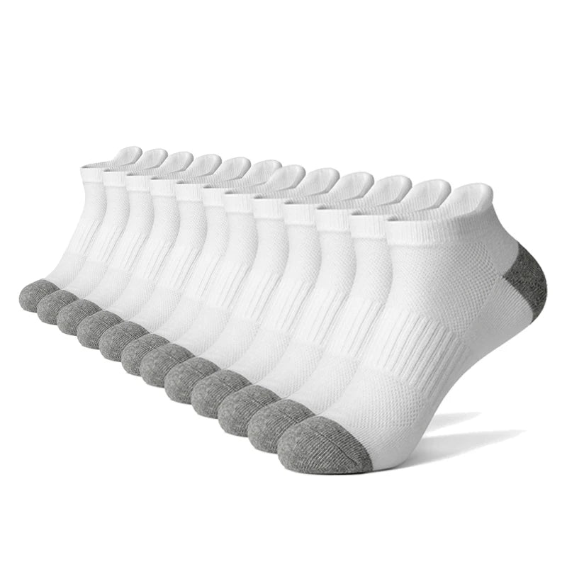 6 Cotton Man and Women Socks Sports Solid Color Male's Short Sock Cycling Breathable Mesh Ankle Summer Running Socks