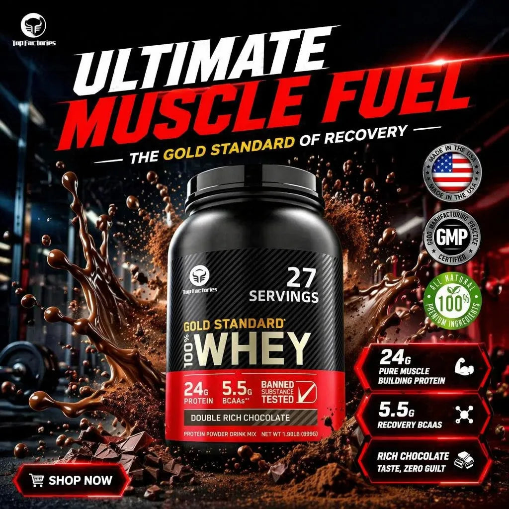 Dark Chocolate - 100% Grass-Fed Sports Nutrition Whey Protein Powder for Muscle Growth