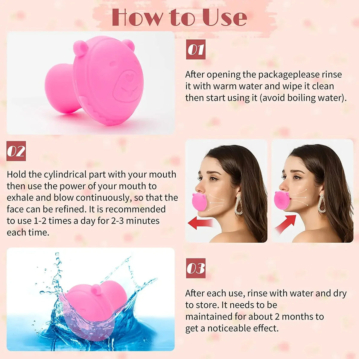 Silicone V Face Facial Lifter Face Exerciser Jaw Exerciser For Jawline Shaper Masseter Muscle Trainer For Double Chin Reducer