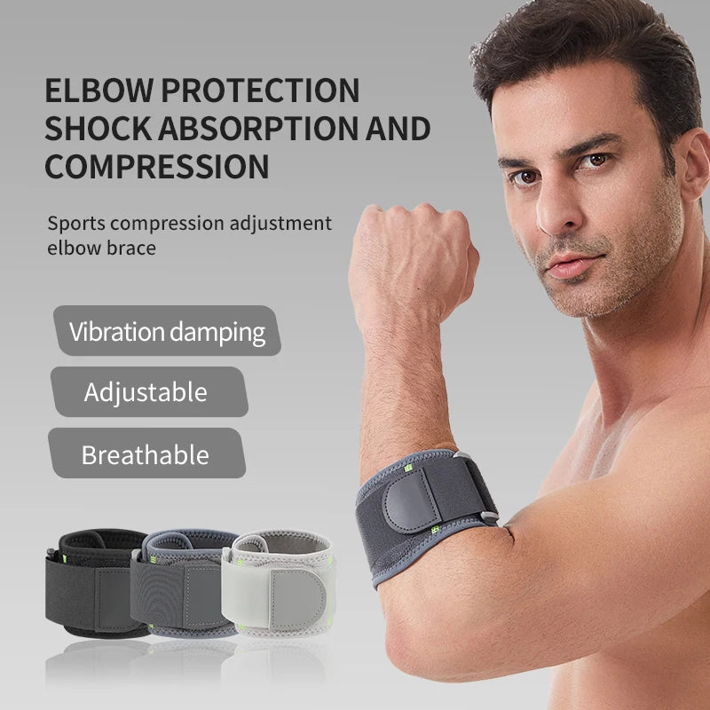 1pc Adjustable Elbow Support Brace, Compression Elbow Strap with Stabilizing Support for Tennis, Basketball, Golf, Gym & Sports