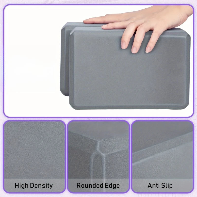 High-Density EVA Yoga Block 100% Odorless Foam Brick Slip-Resistant Firm Support Fitness Prop For Pilates & Deep Stretching