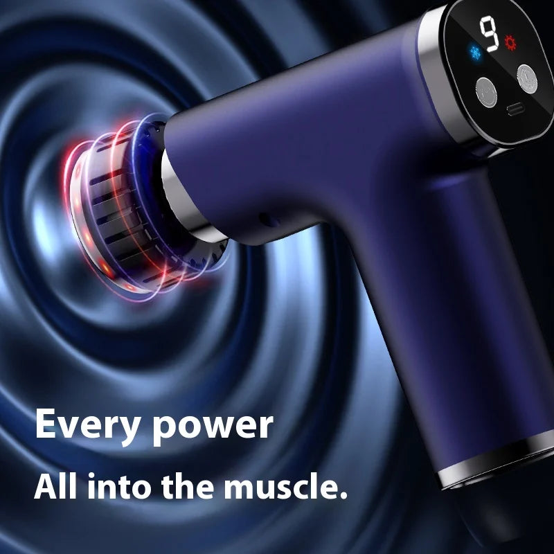 One Click Switching Speed, Cold Speed, Hot Fascia Gun, Ice and Heat Dual-Use, 9 Massage Heads, 9 Levels of Force Adjustment