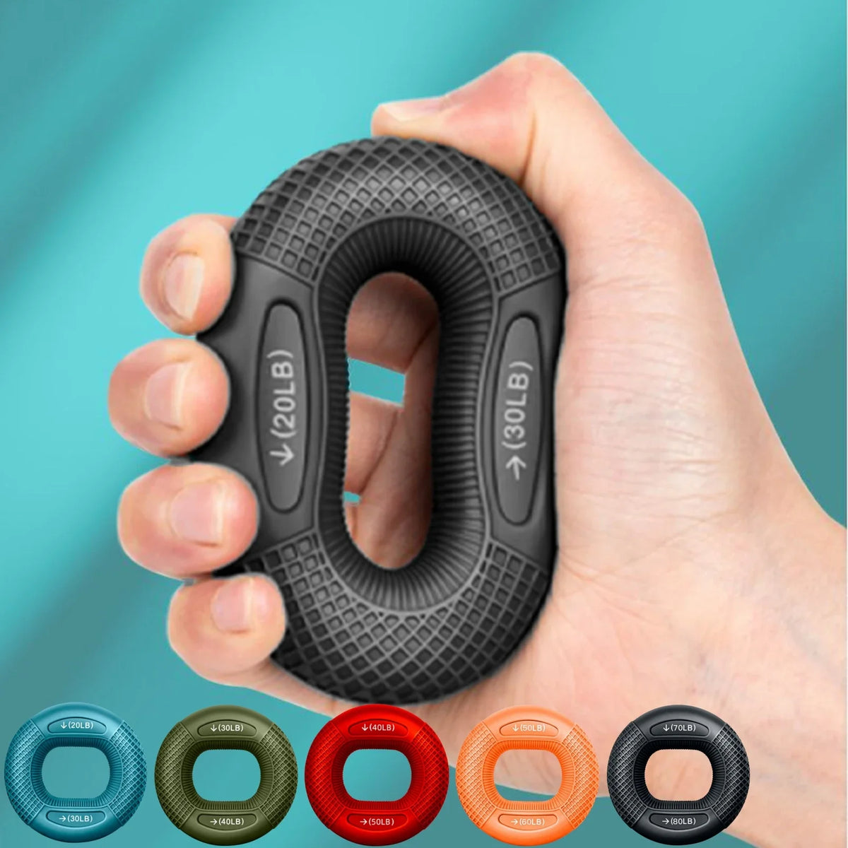 Silicone Finger Grip Strengthener Hand Wrist Exercise Ring For Carpal Tunnel Relief Portable Gym Office Rehabilitation Tool