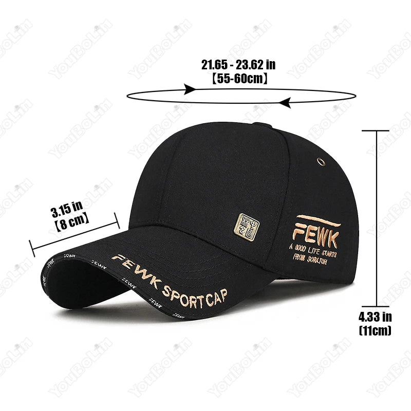 New Fashion High Quality Unisex Chinese Style Letters Embroidery Cotton Adjustable Baseball Cap Sun Hat Trucker Caps Dad Hats