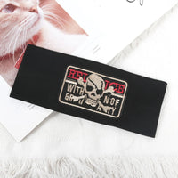 Unisex Punk Girl Skull Out Eyelets Wide Elastic Headband Halloween Rock Steampunk for Sport Women Men Headbands Hair Accessories