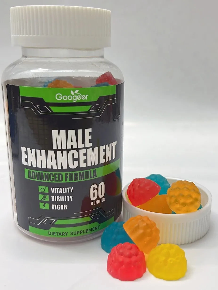 Googeer Men's Endurance Gummies, Energy and Vitality Support, Blood Flow & Post Training Muscle Recovery Support, 60 Count
