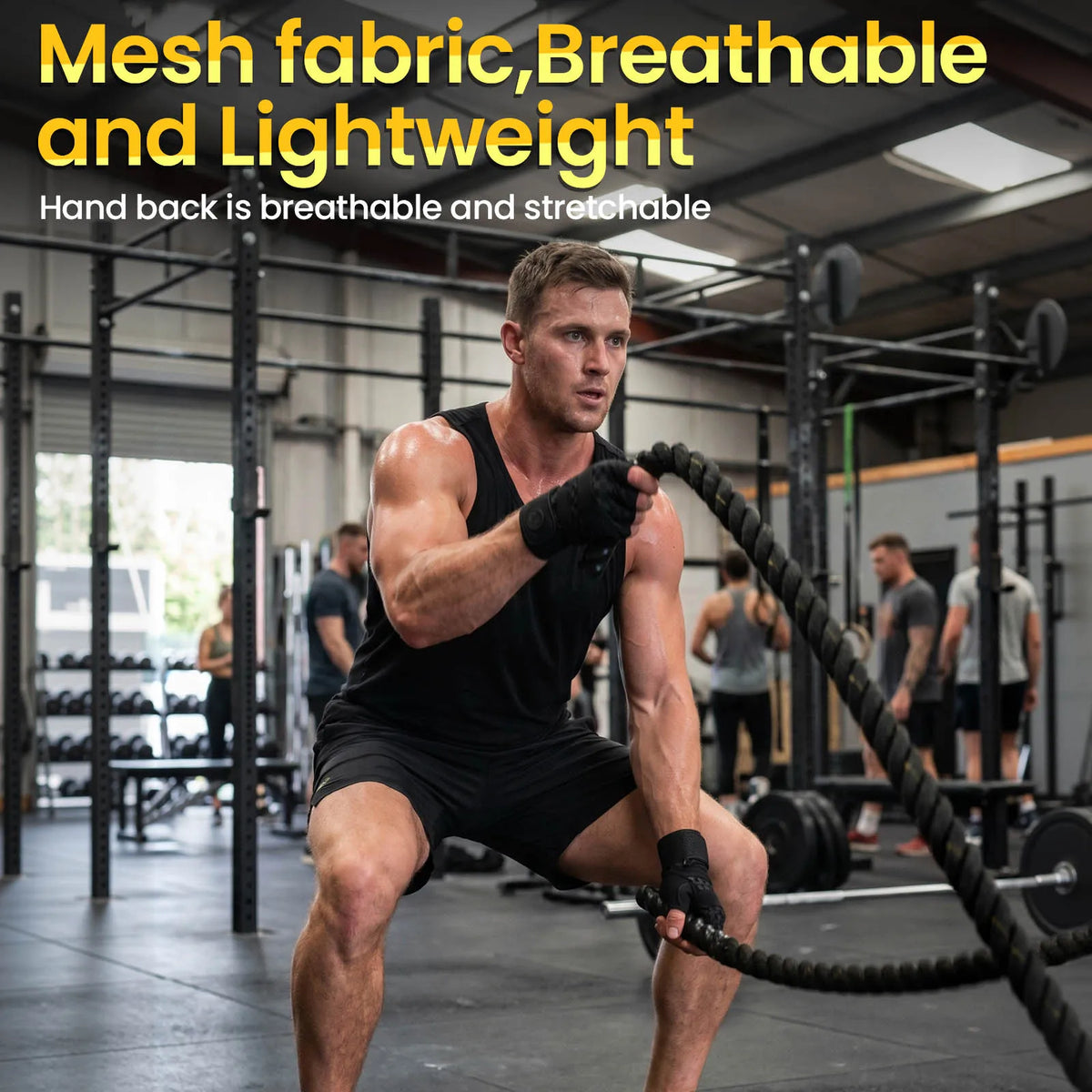MOREOK Weight Lifting Gloves Breathable Anti-slip Strength Training Exercise Workout Fitness Gym Gloves for Pull-ups