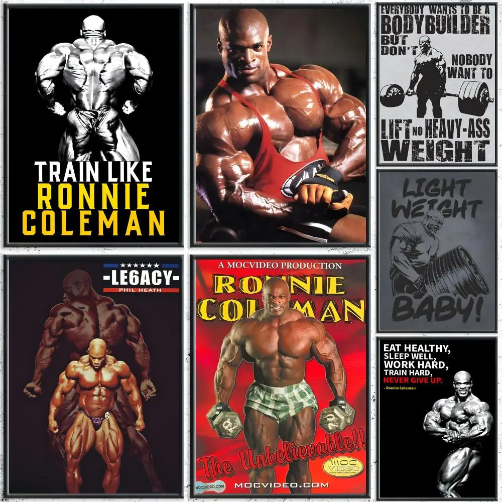 Bodybuilding Champion R-Ronnie C-Coleman Painting Calligraphy HD Canvas Poster Crease Free Waterproof All Space Wall Decor