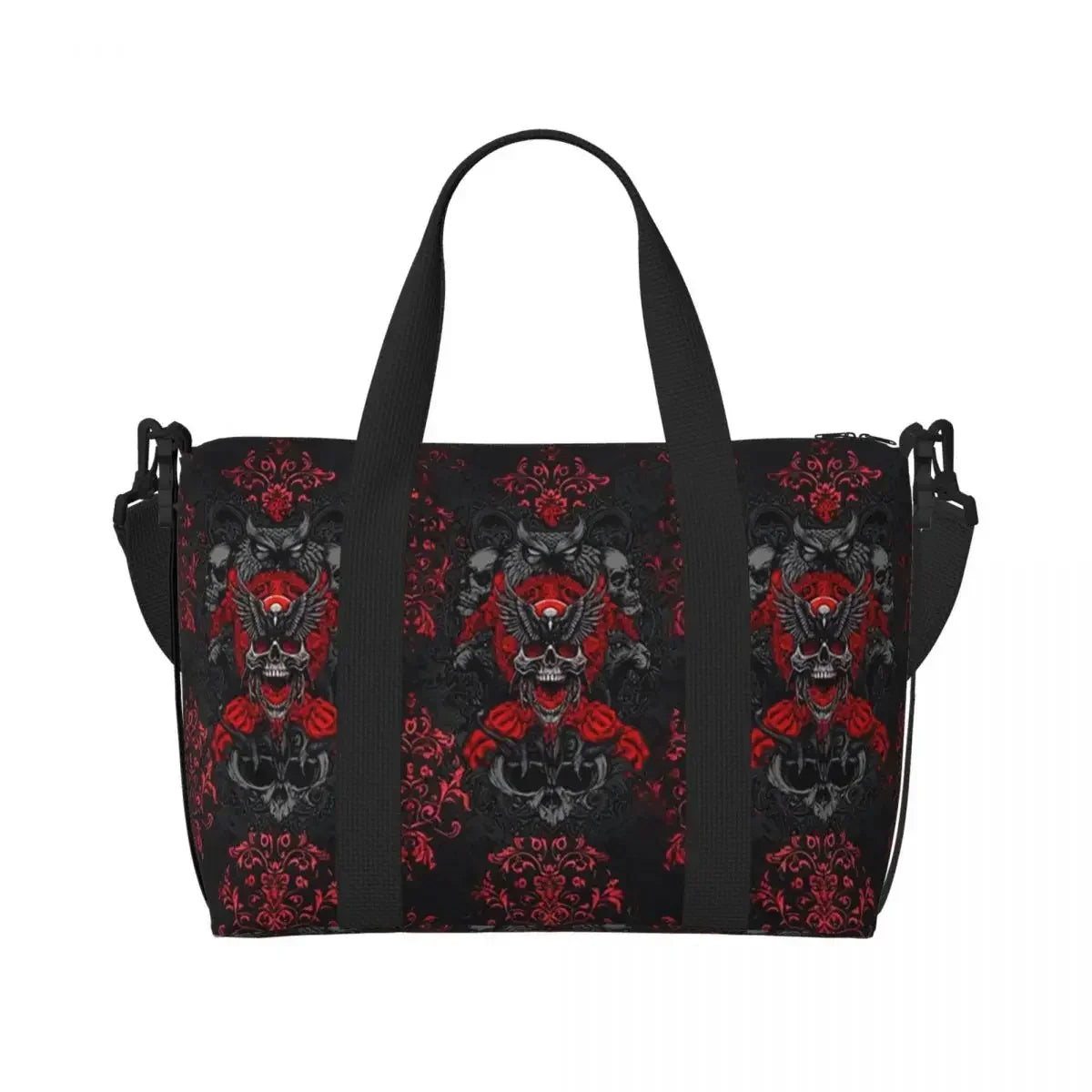 Gothic Vampire Halloween Haunted Mansion Beach Travel Bag Large Capacity Tote Bags for Yoga Women Shopping Duffle Shoulder Bag