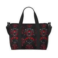 Gothic Vampire Halloween Haunted Mansion Beach Travel Bag Large Capacity Tote Bags for Yoga Women Shopping Duffle Shoulder Bag