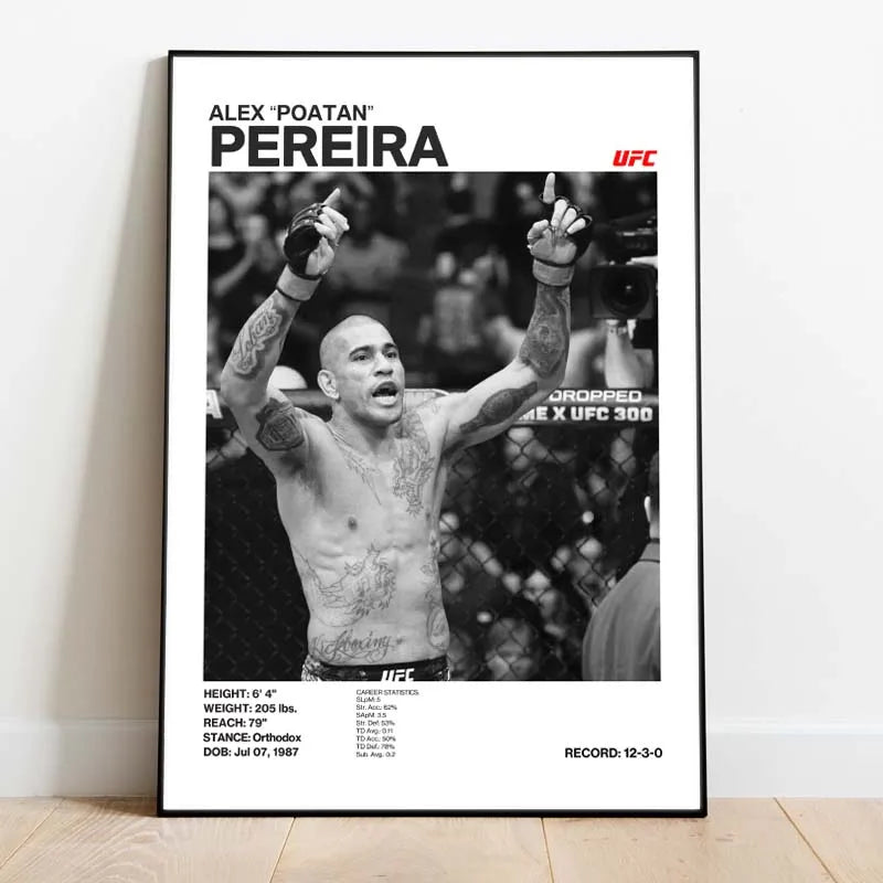 Black and White Boxing Legends ILIA TOPURIA Canvas Poster Boxing Fighting Canvas Print Painting Wall Decor for Gym Home Decor