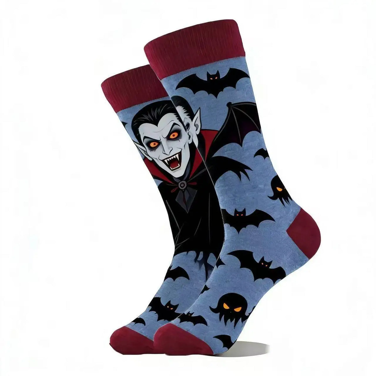 1 Pair of Personality Bat Mid Tube Men's Socks Skull Women's Socks Spider Tide Socks Bloody Hand Halloween Women's Socks