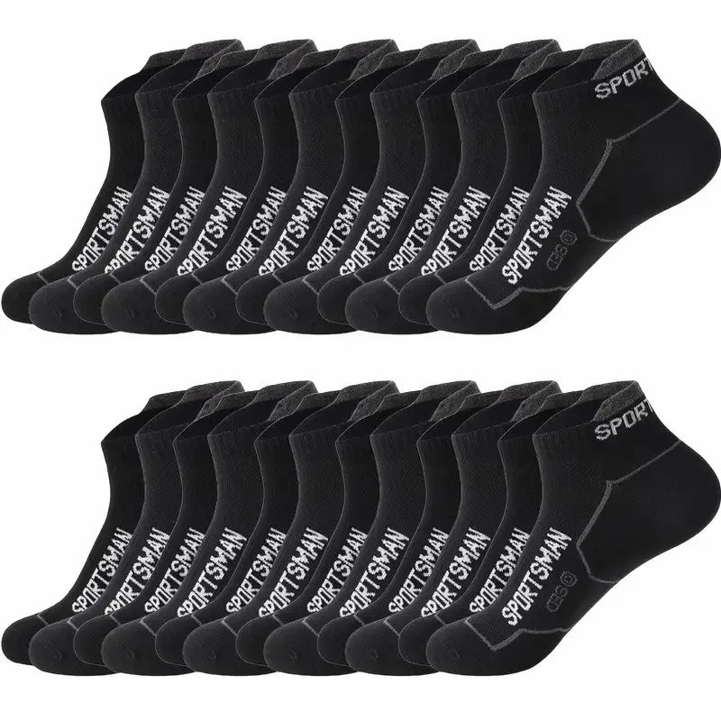 10/12 Pairs High-Quality Knitted Anti Odor Men Sports Socks Summer Sweat Absorbing Mesh Breathable Couple Running Casual Socks