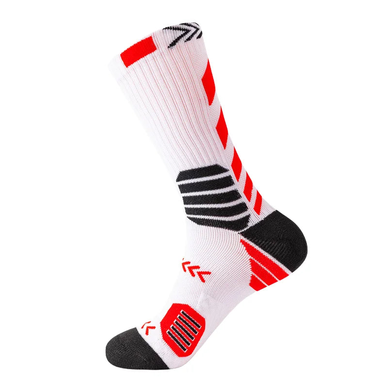 1pair Men's Cotton Sports Sock Comfortable Fashion Cotton Breathable Middle Tube Socks Soft Shock-Absorbing Breathable Male Sox