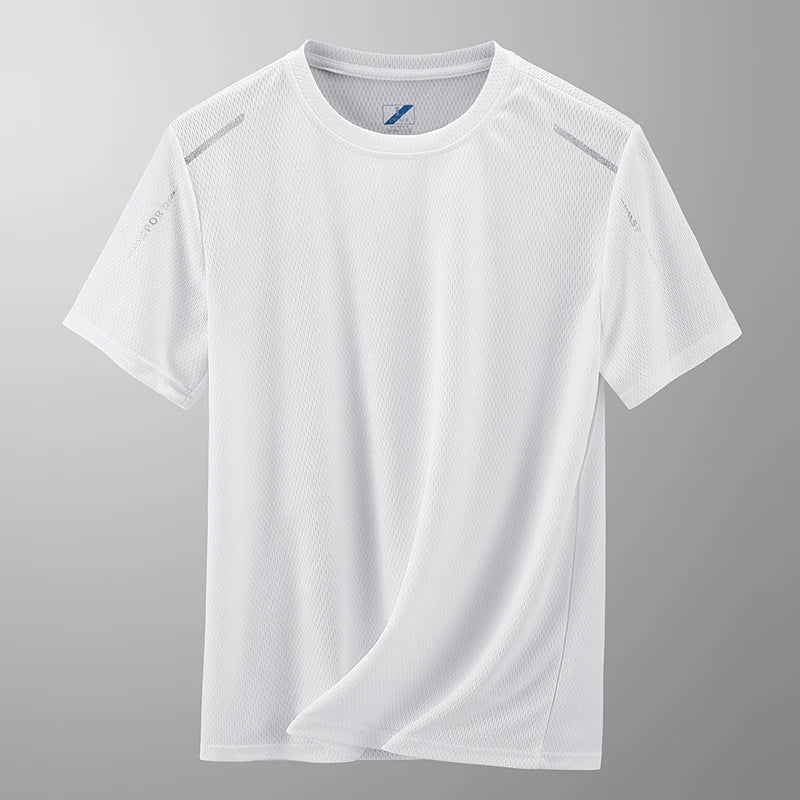 YJKVUR 2026 Summer Men’s Quick Dry Moisture Wicking Crew Neck T Shirts Mesh Athletic Running Gym Workout Short Sleeve Tee Tops