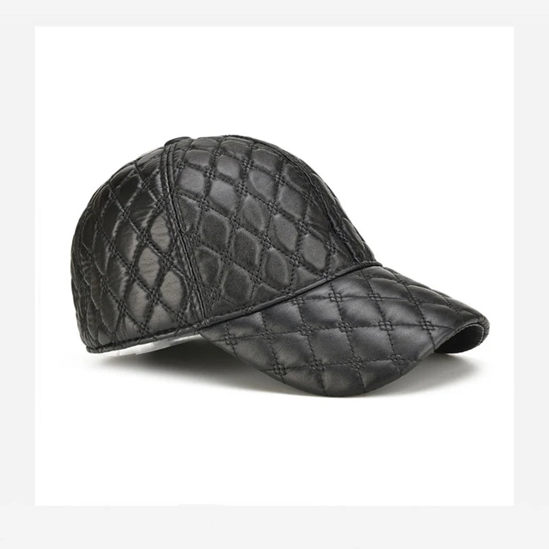 2026  Spring Genuine Sheepskin Leather 55-61CM Black Baseball Caps For Man Casual Street Gf Gorras Dad Hat