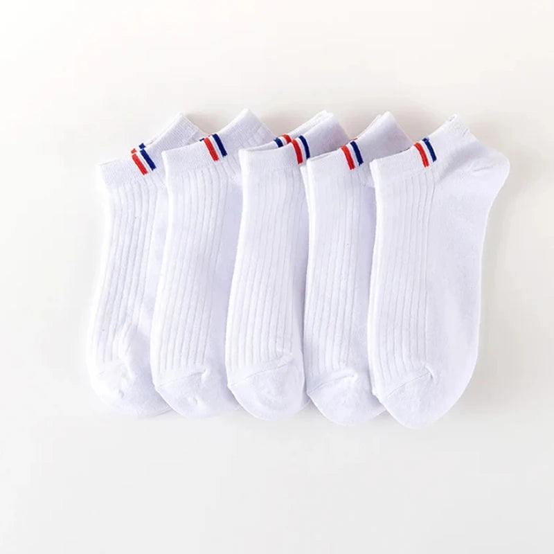 10/20 Pair Neutral Solid Color Low-Top Sports Socks Spring Summer Sweat Absorbing Breathable Comfortable All-Season Leisure Sock