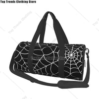 Halloween Spiderweb Sport Bags Scary Spooky with Shoes Gym Bag Oxford Men Women Design Handbag Swimming Cute Fitness Bag