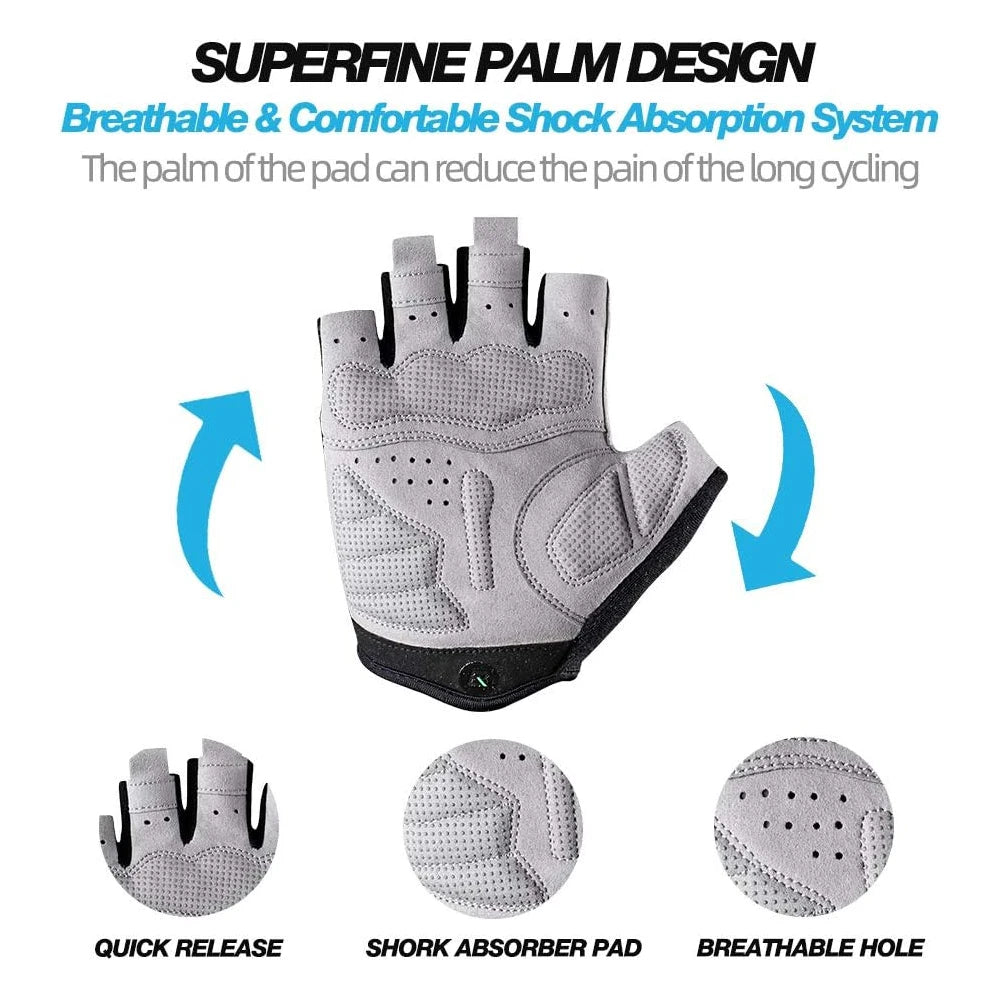 1Pair Professional Workout Gloves – Padded Weight Lifting Glove for Men/Women Cycling Climbing-Fingerless Breathable Gym Gloves