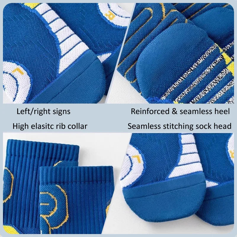 2 Pairs Professional Running Marathon Socks Men Large Size Basketball Badminton Tennis Socks Thickened Towel Bottom Sports Socks