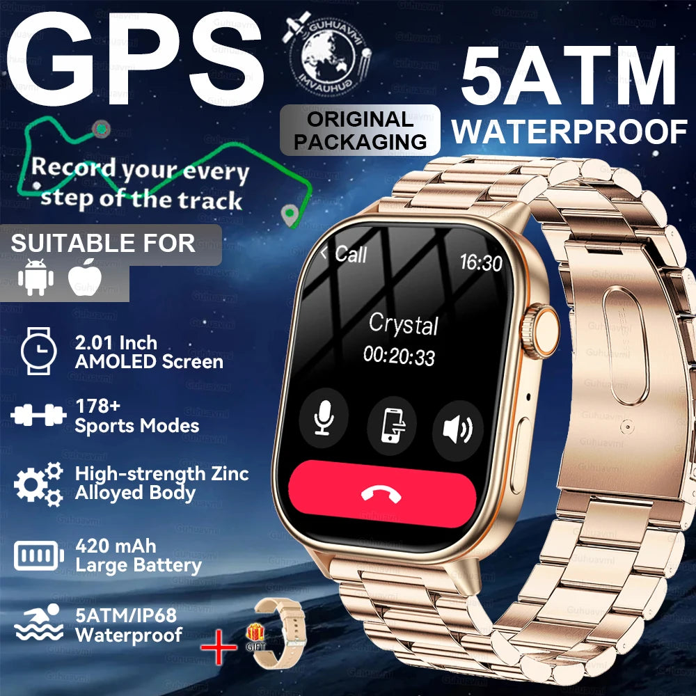 2026New Military Dual-band GPS Smart Watch Compass IP68K Waterproof Bluetooth Call Heart rate Sports Smart Watch For IOS Andriod
