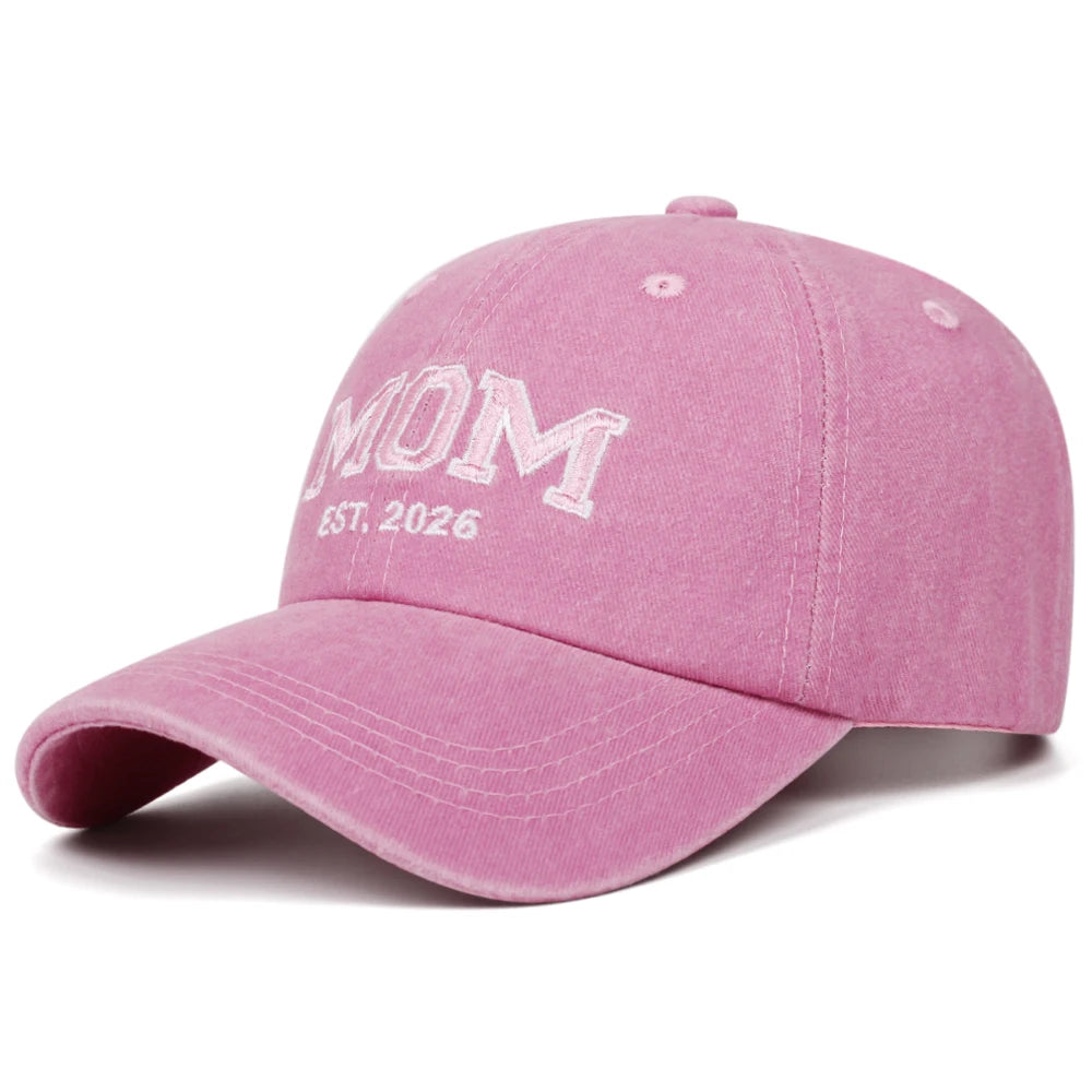 mom dad 2026 vintage wash letter embroidery  baseball cap women men outdoor sports event casual duck cap