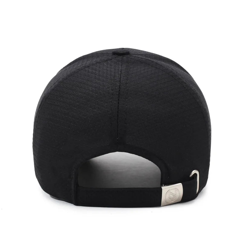 Summer Men's Black Breathable Cap Versatile Korean Version Versatile Men's Baseball Outdoor Recreational Fishing Sun Hat 56-60cm