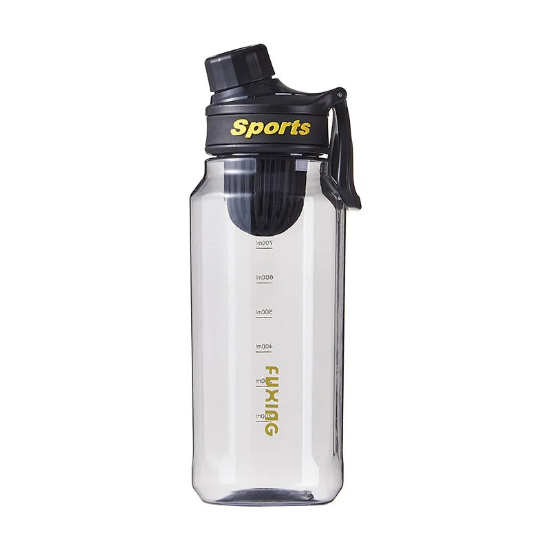 Fashion Sports Water Bottle with Scale Marker Large Capacity Leakproof Clear Drink Bottle Outdoor Sports Water Jugs