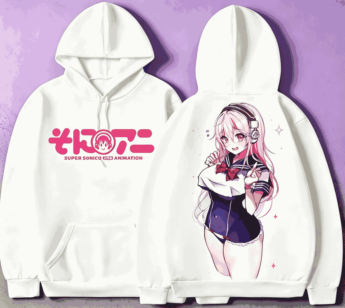 Super Sonico Neutral Men's and Women's Fashion Hip Hop Oversized Unisex hoodies sweatshirt Sports Graphic Comfortable Couples