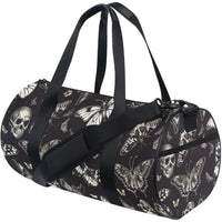 Sports Duffel Bags Gothic Skull Butterfly Athletic Gym Bag Overnight Workout Travel Tote Luggage for Men Women Yoga