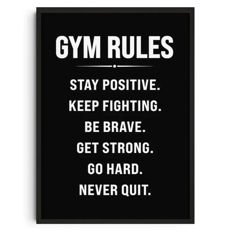 Gym Wall Art Poster Gym Inspirational Poster Home Gym Wall Decoration Gym Slogan Canvas Printing Decorative Painting Frameless