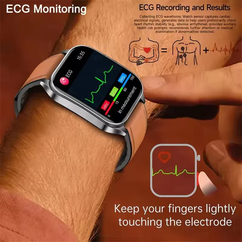 2026Hot AI-GPT Diagosis ECG Health SmartWatch Blood Pressure Lipid Uric Acid 650nm Dual-Probelaser Heart Analysis Smart Bracelet