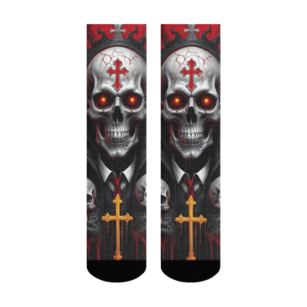 Cross Skull Fashion Men's Socks Harajuku Retro Style Crazy Street Hip Hop Happy Socks Novelty Funny Crew Socks Casual Party Gift