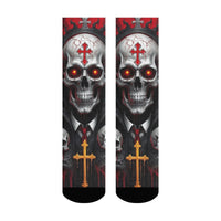 Cross Skull Fashion Men's Socks Harajuku Retro Style Crazy Street Hip Hop Happy Socks Novelty Funny Crew Socks Casual Party Gift