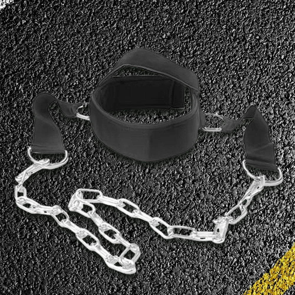 Head Neck Training Head Harness Adjustable Neck Harness with Steel Chain Neck Exerciser Neck Muscle Power Training