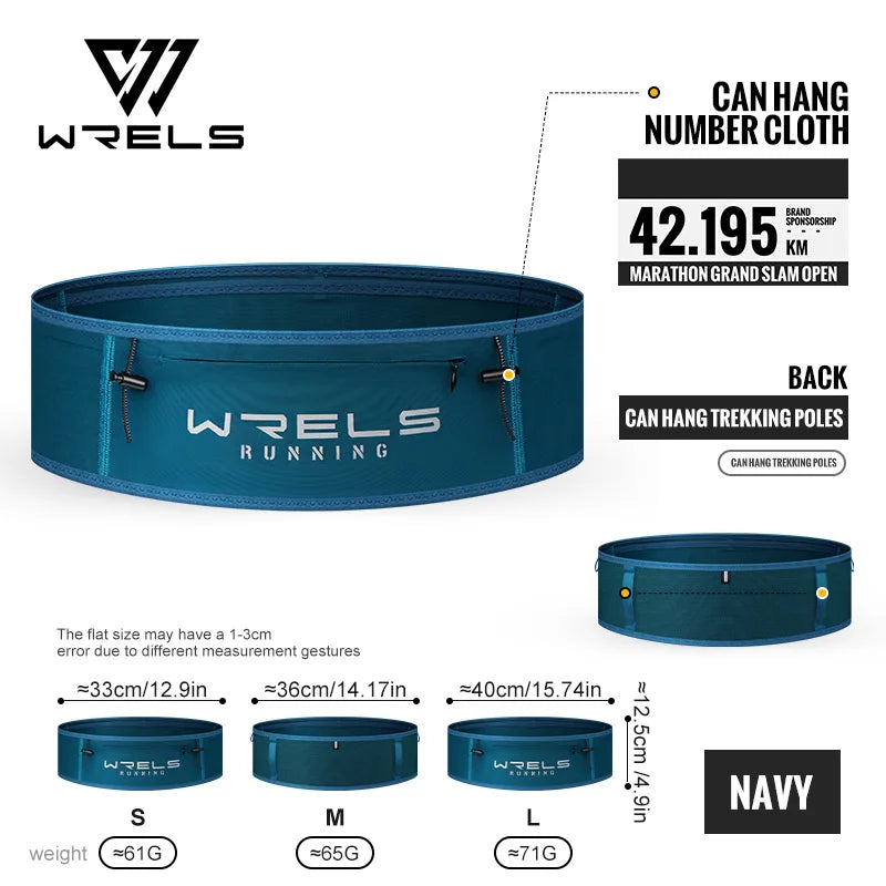 WRELS Running Fanny Pack Running Bag Waist Pack High Elasticity Breathable Lightweight Marathon Waist Bag Bottle Sports Jogging