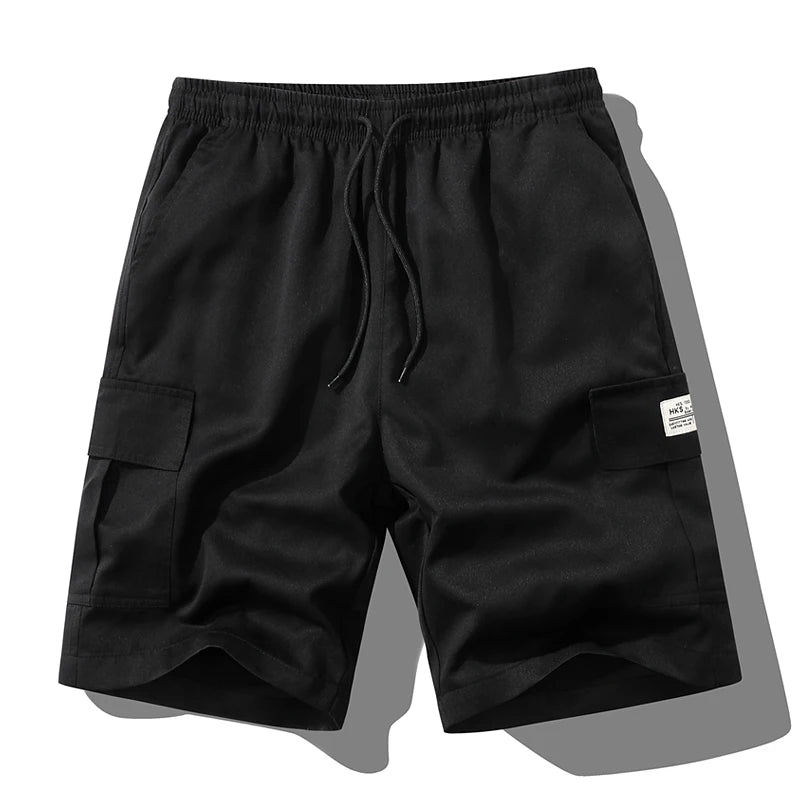 Men's Summer New Cargo Shorts Loose Plus Size Drawstring Casual 5 Inch Shorts Multi-Pocket Fashion Versatile Sports Beach Pants