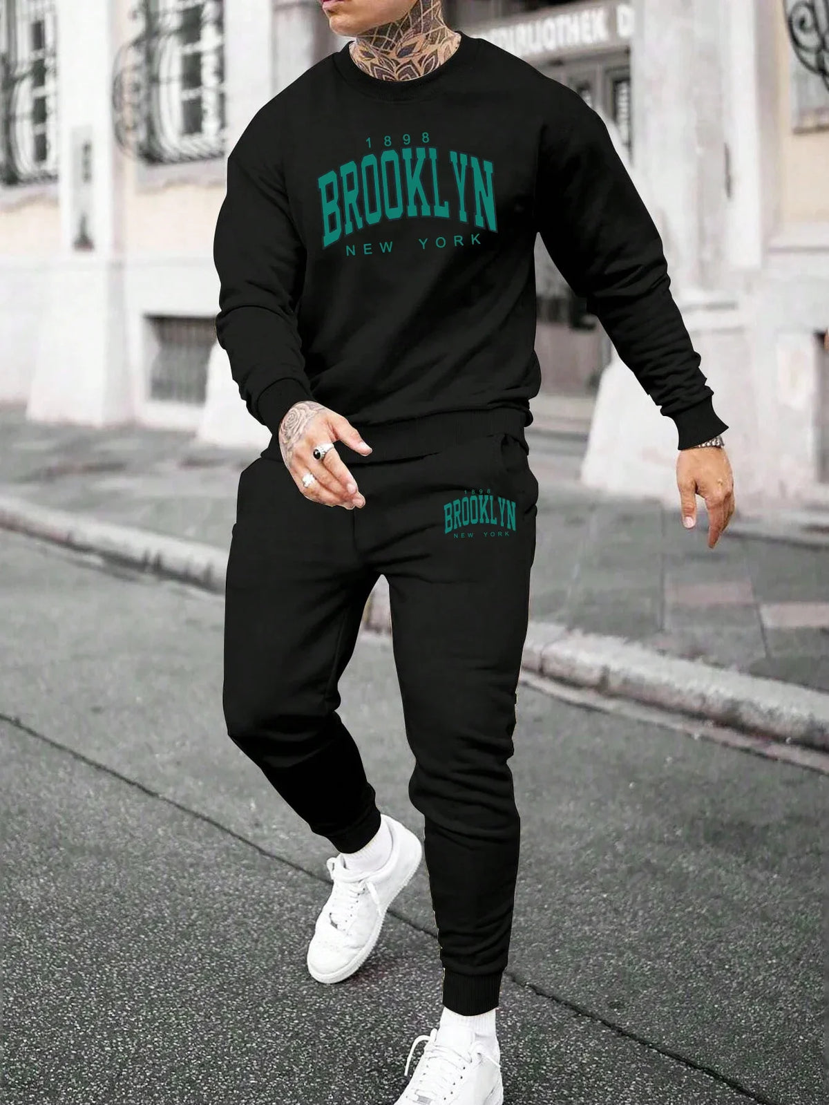 Mens Tracksuit Printing Casual Sweatshirt Outdoors Sports Jogging Clothing Autumn Winter Sportswear Single Piece Tops Pants 2025