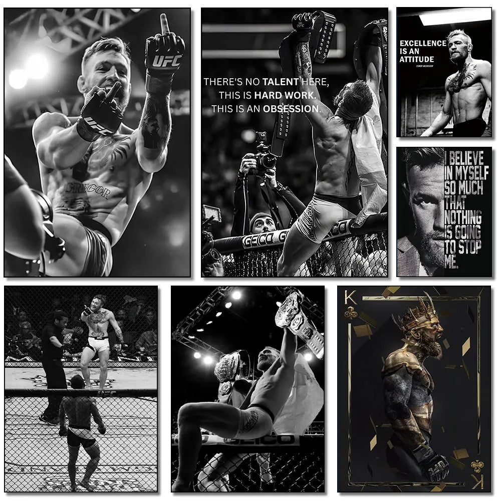 Inspirational Boxing Conor McGregor Professional Boxers Poster Canvas Print Painting Wall Decor Wall Art Gym Room Decoration
