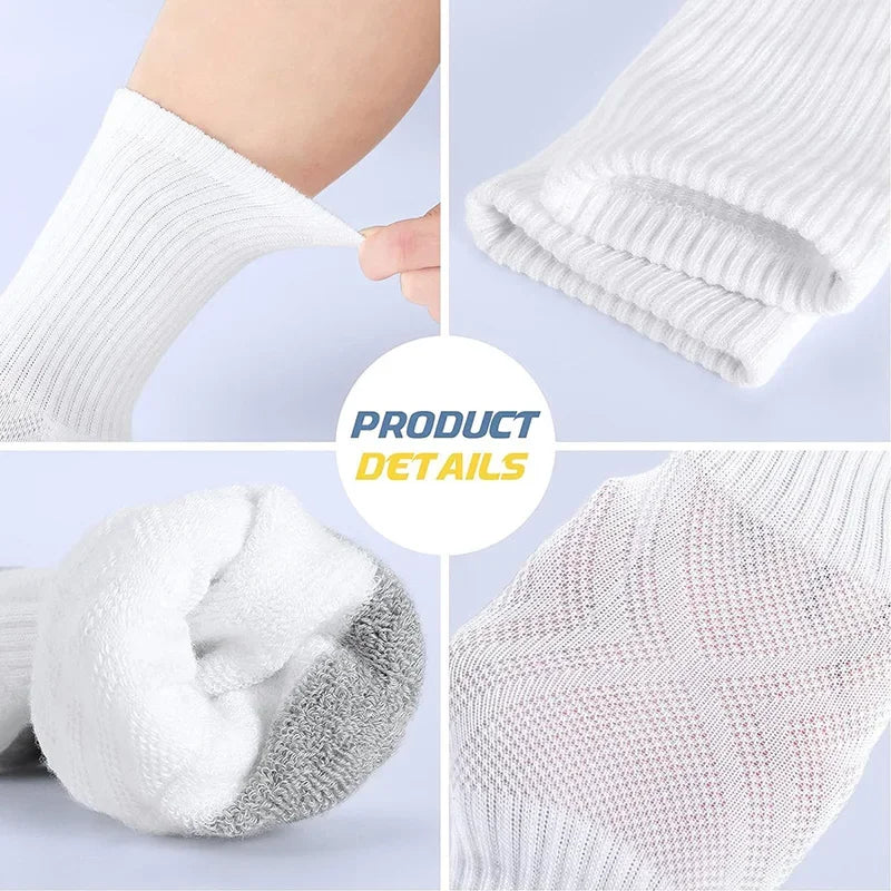 5 Pairs Men's Athletic Socks Sport Running Calf Socks Performance Cushioned Breathable Outdoor Crew Socks for Men Women
