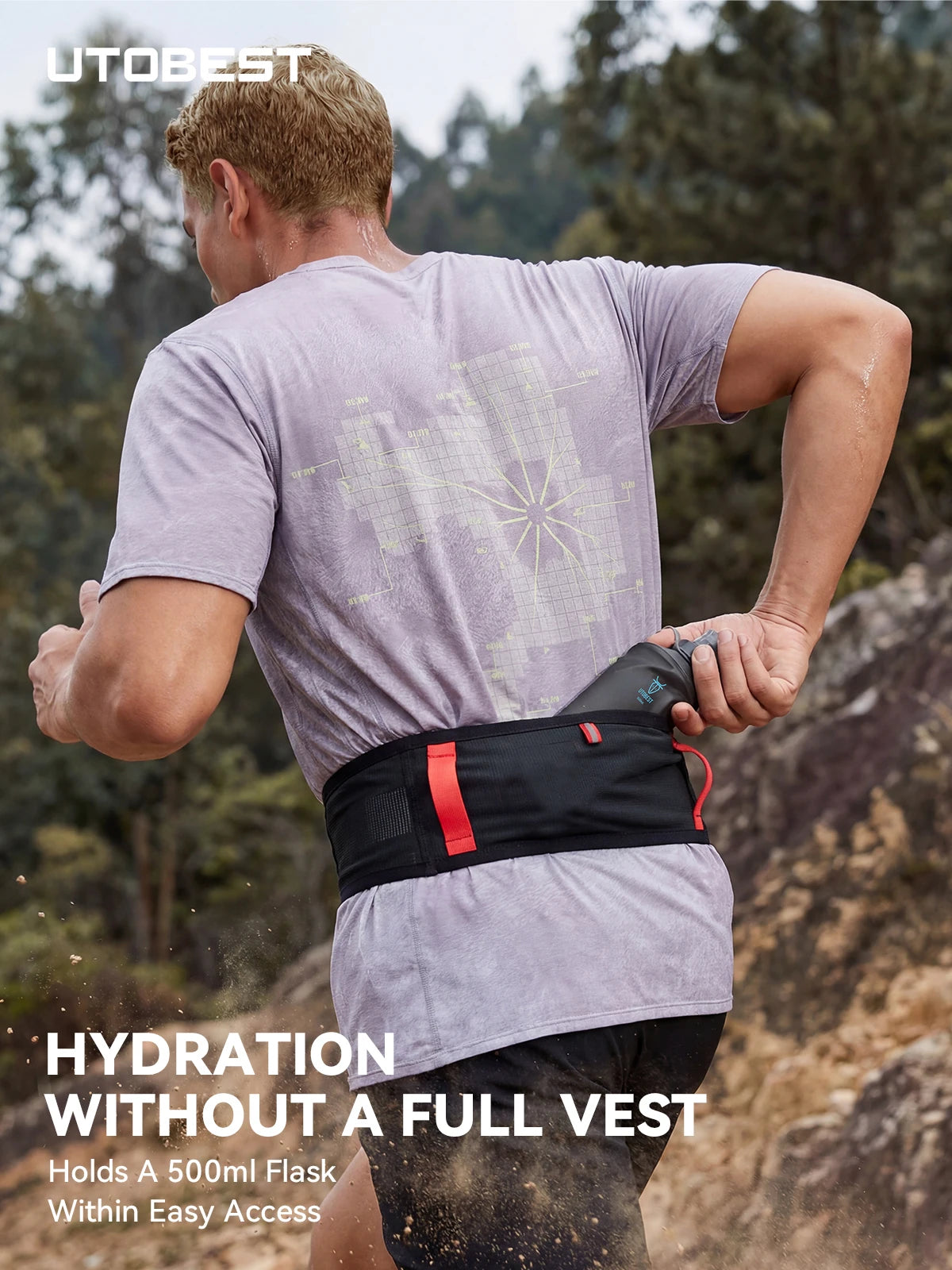 UTOBEST B7 Pro Professional Marathon Running Belt Ultra-Light Race Number Belt Phone Holder Waist Bag Breathable Fanny Pack