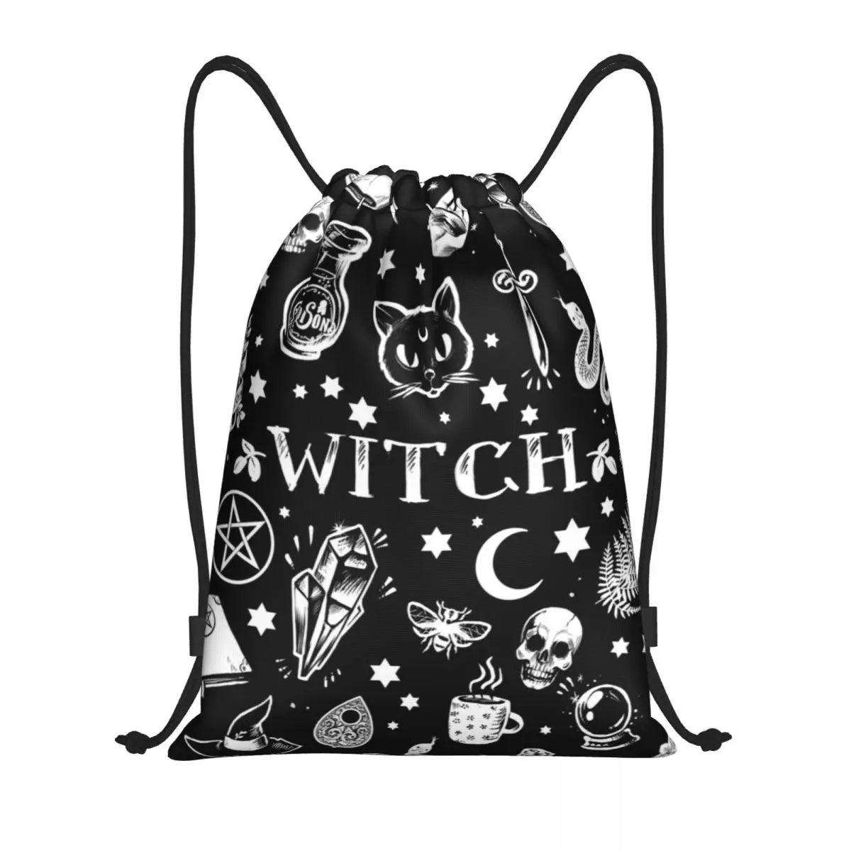 Custom Raven Rage Drawstring Backpack Sports Gym Bag for Women Men Halloween Witch Gothic Scary Crow Training Sackpack